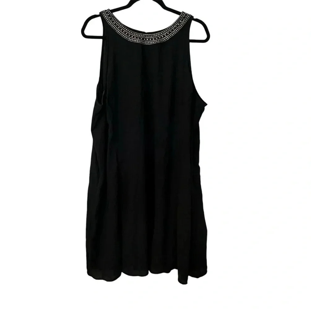 Old Navy Women’s Sleeveless Detailed Crewneck Lined Black Dress Size XXL GUC